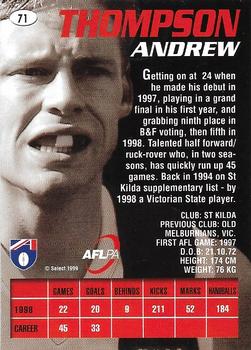 1999 Select AFL Premiere #71 Andrew Thompson Back